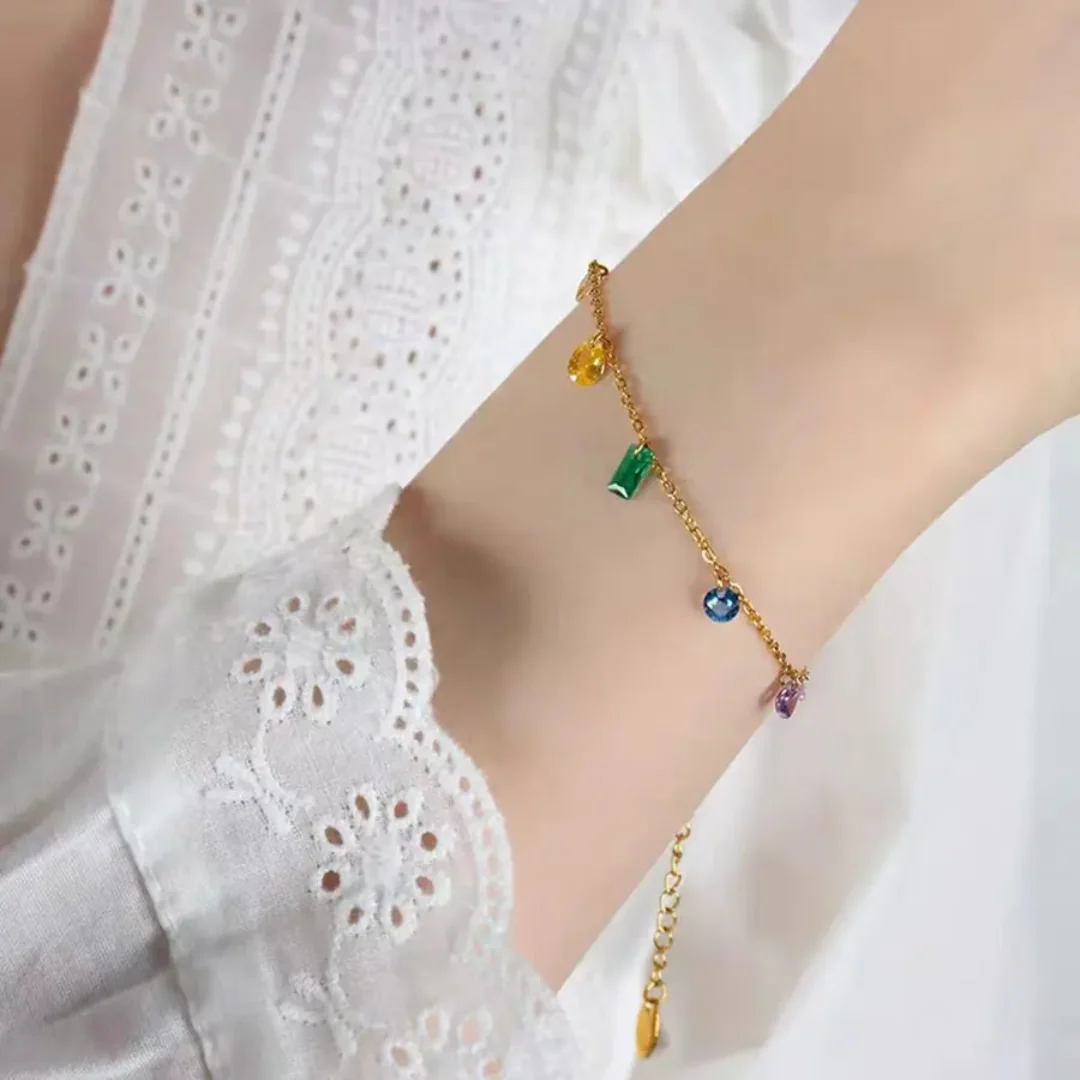 Rainbow Zircon Bracelet - midzumi