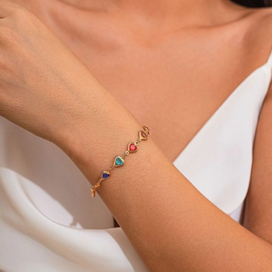 Chroma Heart Link Bracelet - midzumi