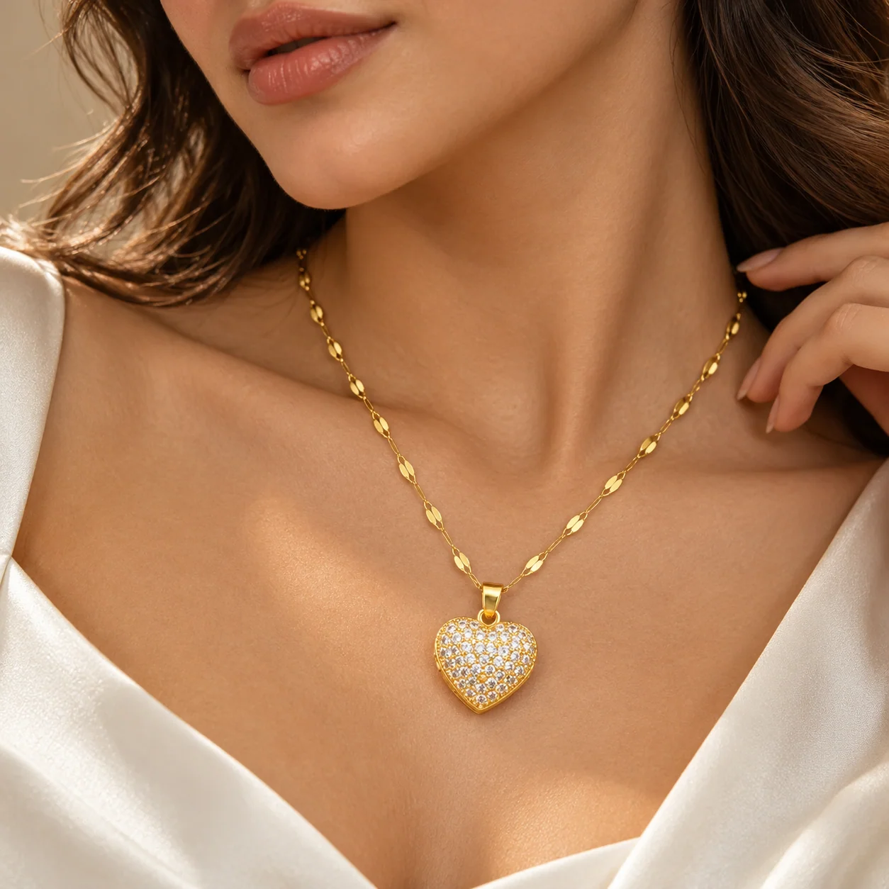 Rosegold Heart Necklace - midzumi