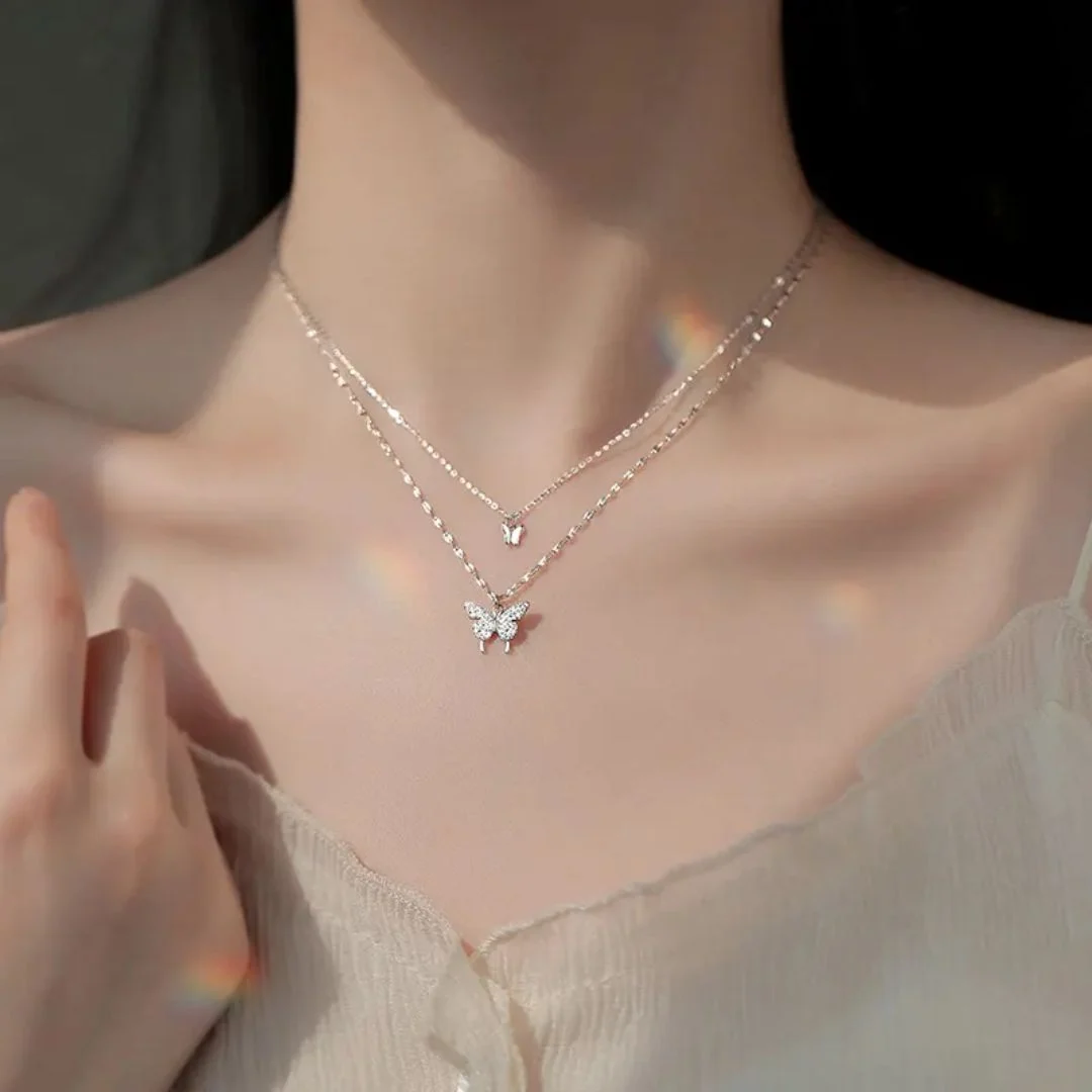 Social Butterfly Layered Neckpiece - midzumi