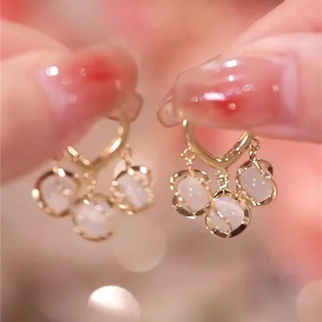 Cozy Crystal Hoop Earrings - midzumi